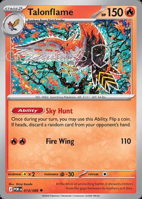 Pokemon Perfect Order 014/88 Talonflame Reverse Holo