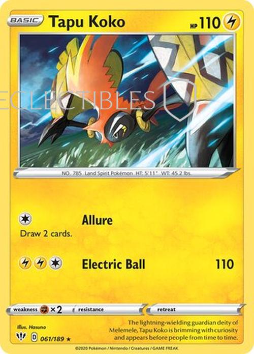 Pokemon Darkness Ablaze 061/189 Tapu Koko Holo