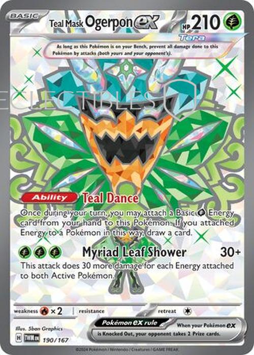 Pokemon Twilight Masquerade 190/167 Teal Mask Ogerpon ex