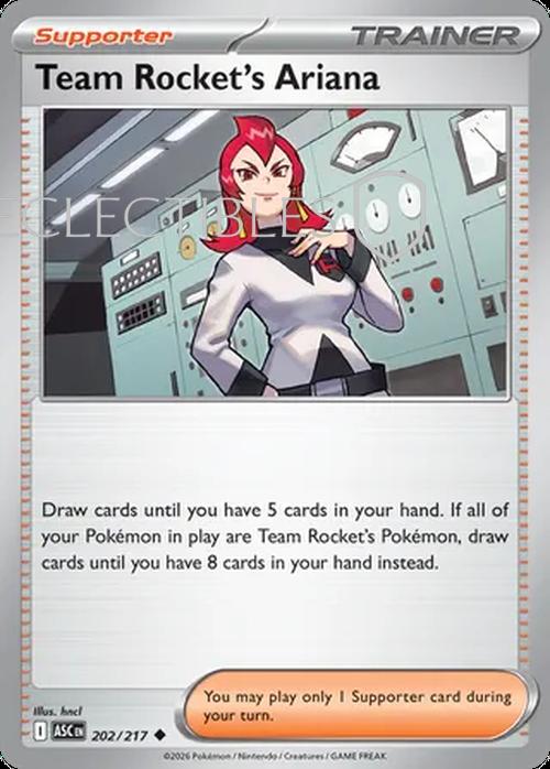Pokemon Ascended Heroes 202/217 Team Rockets Ariana Reverse Holo