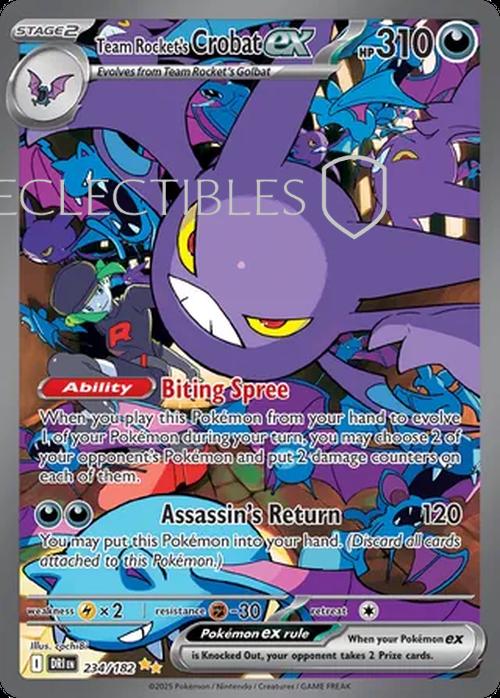 Pokemon Destined Rivals 234/182 Team Rockets Crobat ex