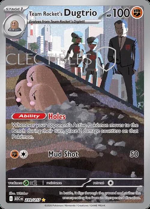 Pokemon Ascended Heroes 239/217 Team Rockets Dugtrio