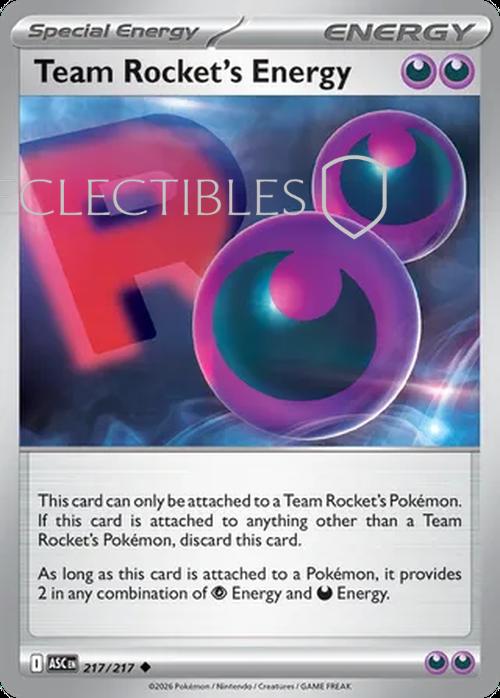 Pokemon Ascended Heroes 217/217 Team Rockets Energy Reverse Holo