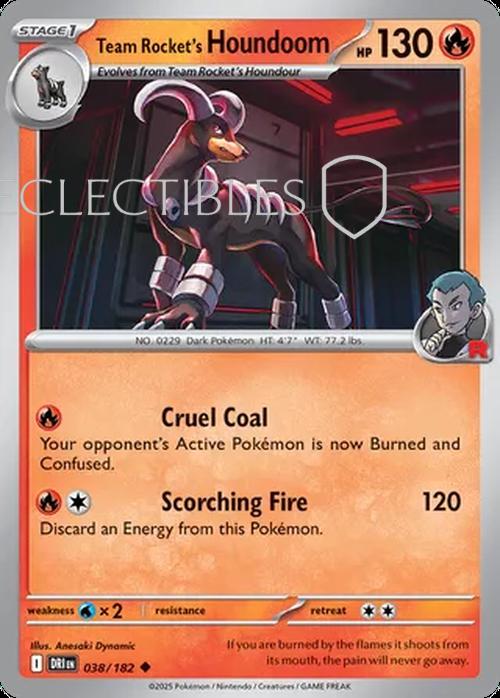 Pokemon Destined Rivals 038/182 Team Rockets Houndoom Reverse Holo