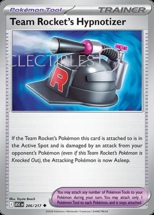 Pokemon Ascended Heroes 206/217 Team Rockets Hypnotizer Reverse Holo