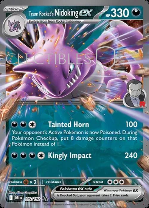 Pokemon Destined Rivals 119/182 Team Rockets Nidoking ex