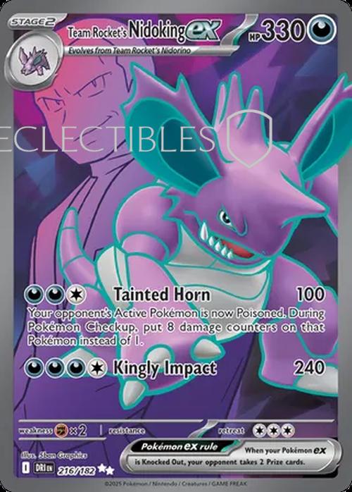 Pokemon Destined Rivals 216/182 Team Rockets Nidoking ex