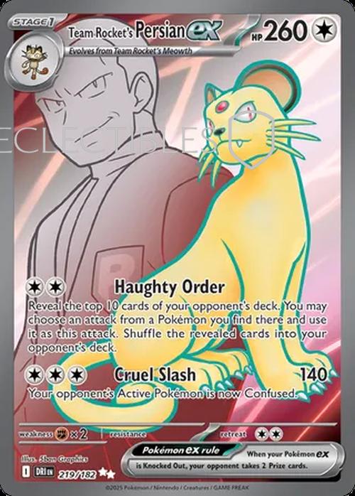 Pokemon Destined Rivals 219/182 Team Rockets Persian ex