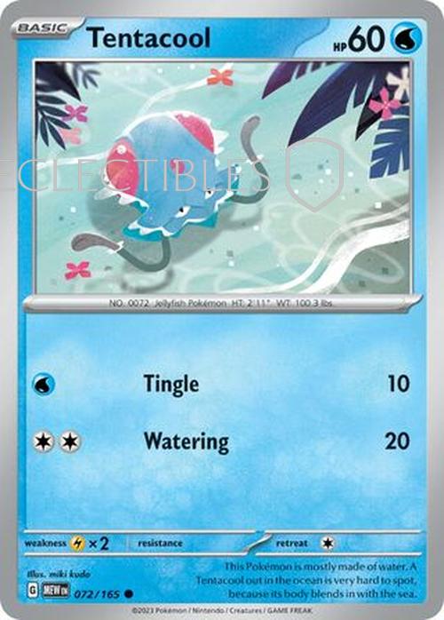 Pokemon Scarlet & Violet 151 072/165 Tentacool  Reverse Holo