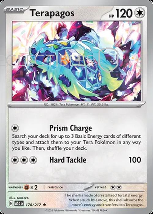 Pokemon Ascended Heroes 178/217 Terapagos Reverse Holo