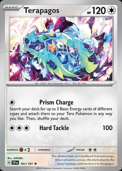 Pokemon Surging Sparks 161/191 Terapagos Reverse Holo