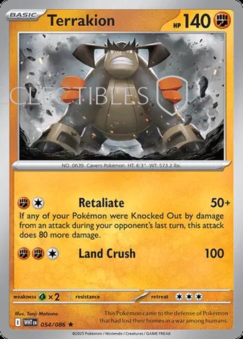 Pokemon White Flare 054/086 Terrakion Reverse Holo