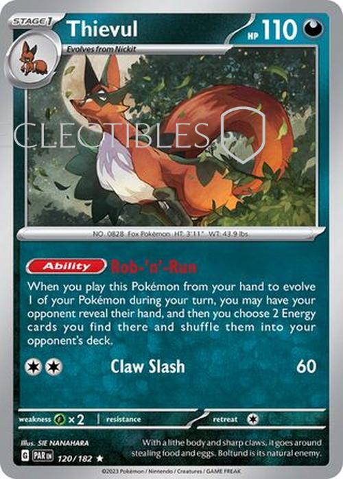 Pokemon Paradox Rift 120/182 Thievul Holo