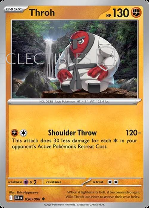 Pokemon Black Bolt 050/086 Throh Reverse Holo