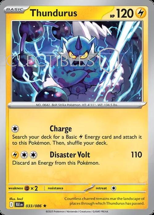 Pokemon Black Bolt 033/086 Thundurus Reverse Holo