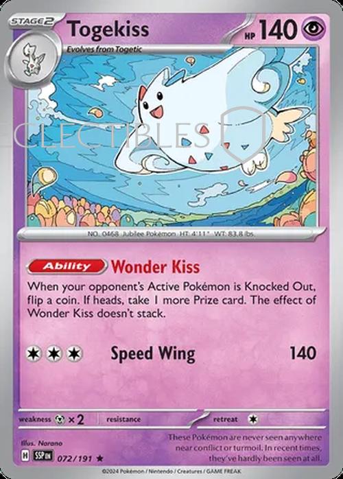 Pokemon Surging Sparks 072/191 Togekiss Reverse Holo