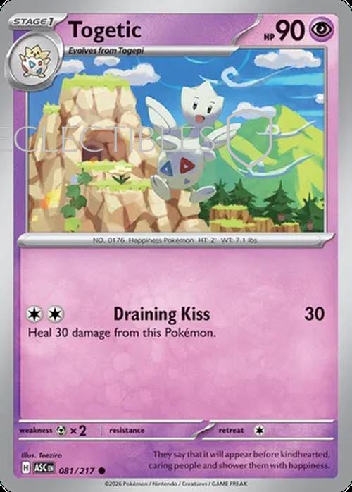 Pokemon Ascended Heroes 081/217 Togetic Reverse Holo