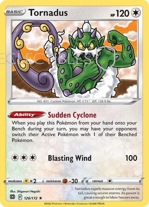 Pokemon Brilliant Stars 126/172 Tornadus  Reverse Holo