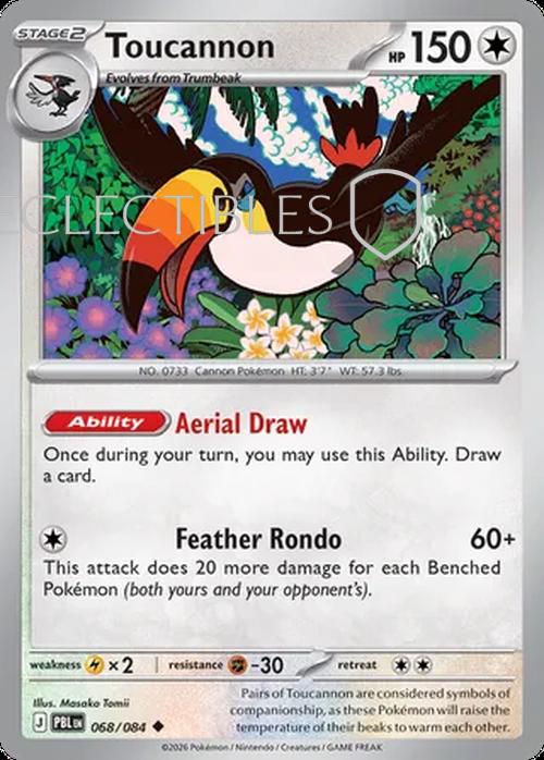 Pokemon pitch black 068/84 Toucannon Reverse Holo