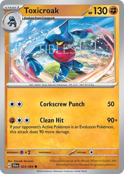 Pokemon Shrouded Fable 024/064 Toxicroak  Reverse Holo