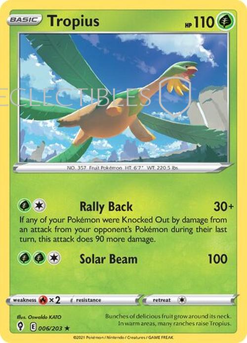 Pokemon Evolving Skies 006/203 Tropius  Reverse Holo