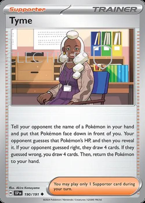 Pokemon Surging Sparks 190/191 Tyme Reverse Holo