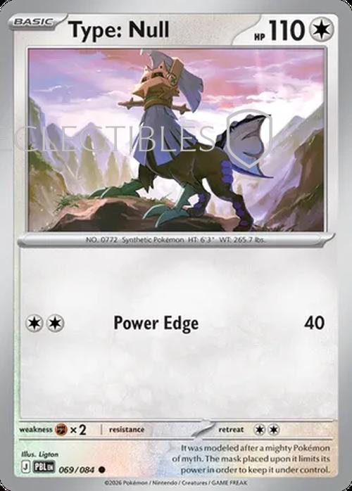 Pokemon pitch black 069/84 Type Null Reverse Holo