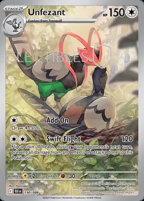 Pokemon Black Bolt 150/086 Unfezant
