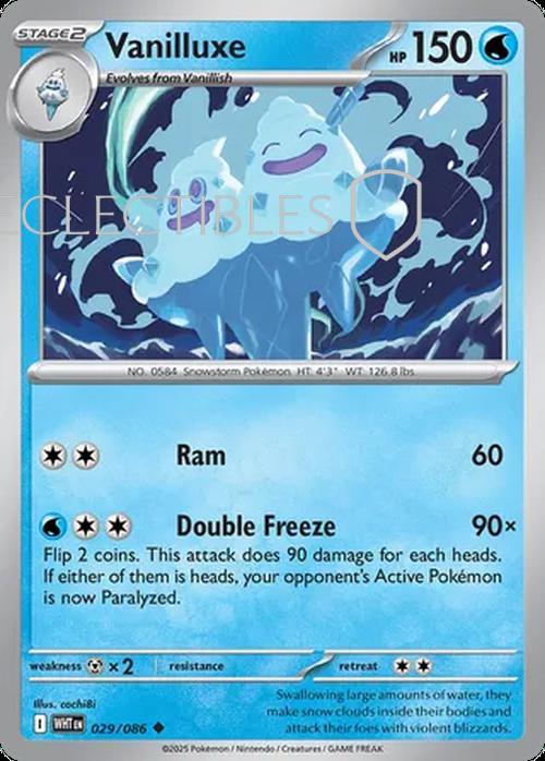 Pokemon White Flare 029/086 Vanilluxe Reverse Holo