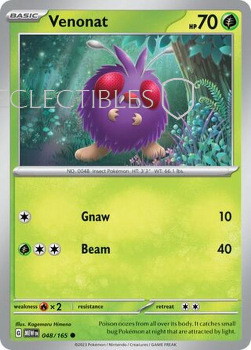Pokemon Scarlet & Violet 151 048/165 Venonat  Reverse Holo