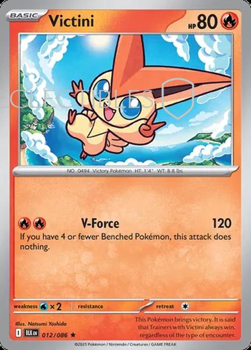 Pokemon Black Bolt 012/086 Victini Reverse Holo