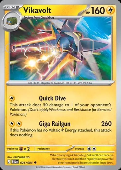 Pokemon pitch black 026/84 Vikavolt Reverse Holo