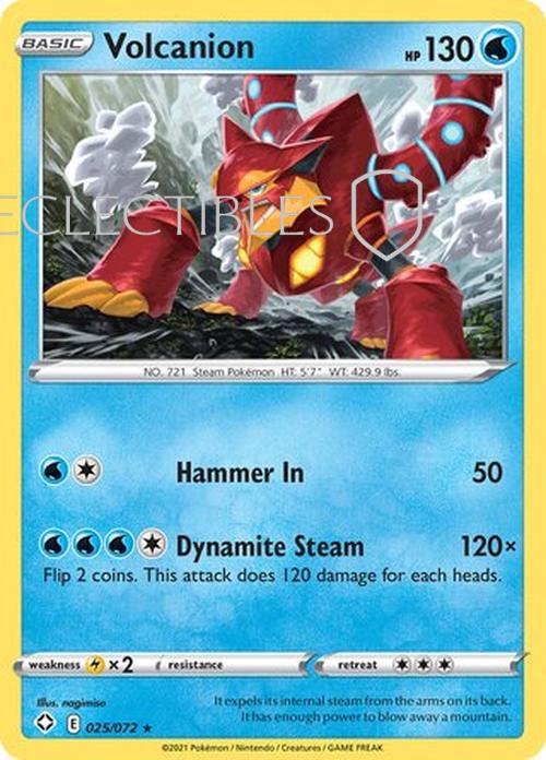 Pokemon Shining Fates 025/072 Volcanion Reverse Holo