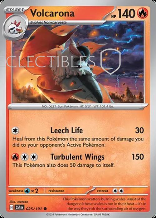 Pokemon Surging Sparks 025/191 Volcarona  Reverse Holo