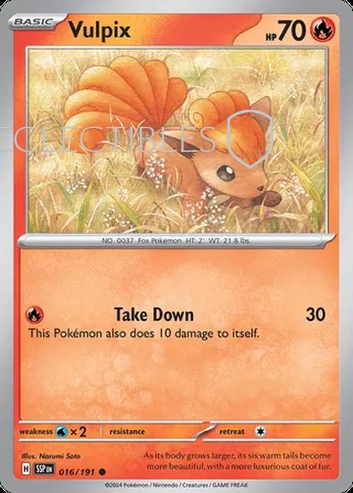 Pokemon Surging Sparks 016/191 Vulpix  Reverse Holo