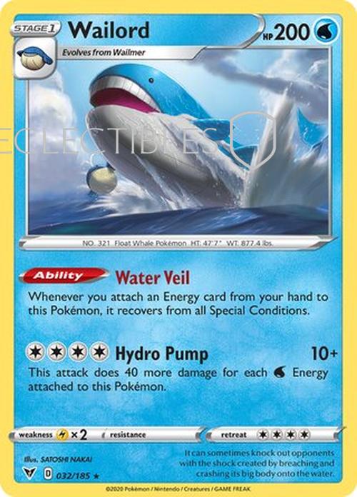 Pokemon Vivid Voltage 032/185 Wailord Holo