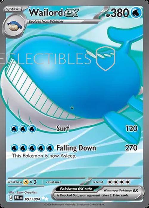 Pokemon pitch black 097/84 Wailord ex