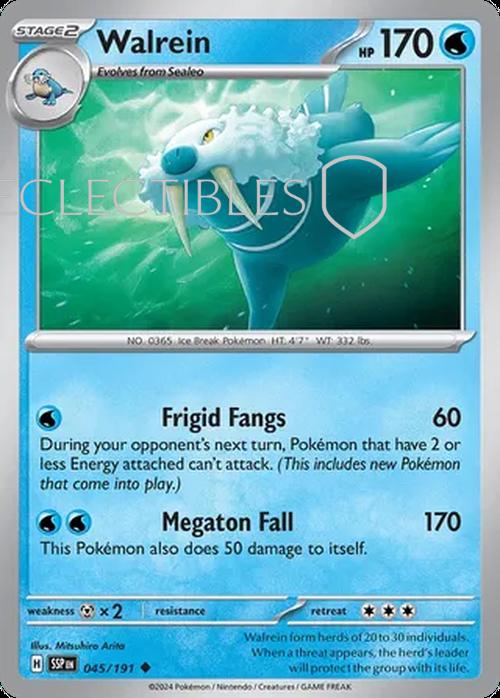 Pokemon Surging Sparks 045/191 Walrein  Reverse Holo