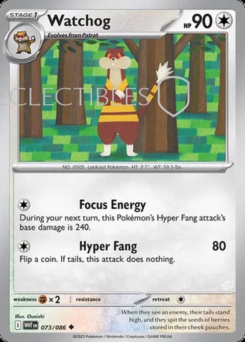 Pokemon White Flare 073/086 Watchog Reverse Holo