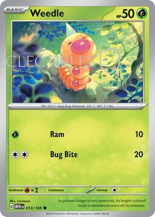 Pokemon Scarlet & Violet 151 013/165 Weedle  Reverse Holo