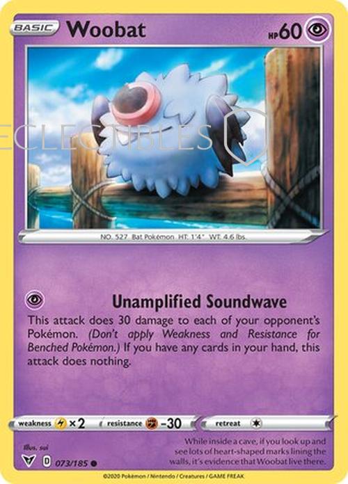 Pokemon Vivid Voltage 073/185 Woobat Reverse Holo