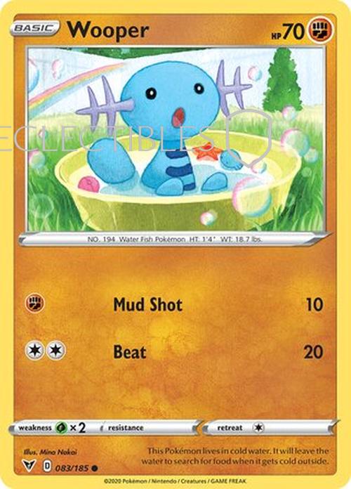 Pokemon Vivid Voltage 083/185 Wooper Reverse Holo