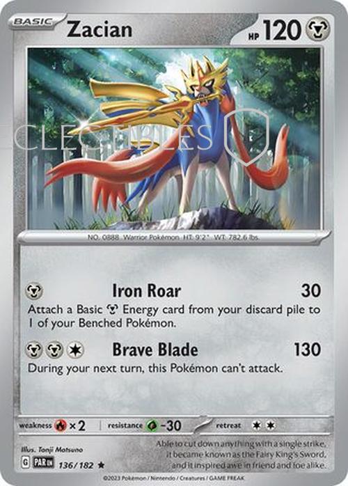 Pokemon Paradox Rift 136/182 Zacian Reverse Holo