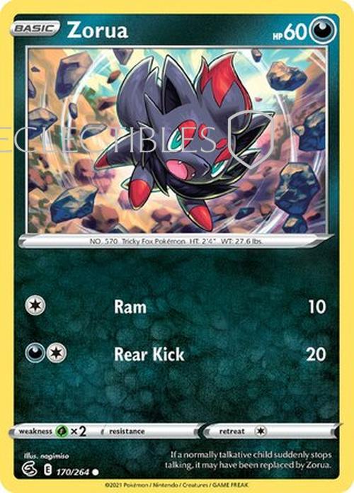 Pokemon Fusion Strike 170/264 Zorua  Reverse Holo