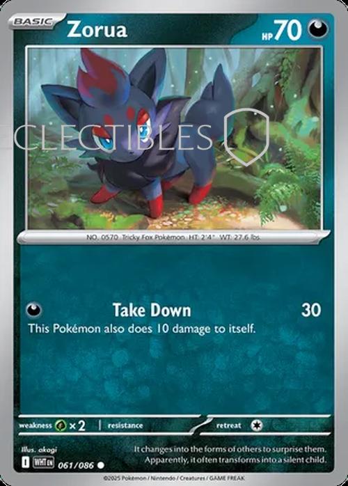Pokemon White Flare 061/086 Zorua Reverse Holo