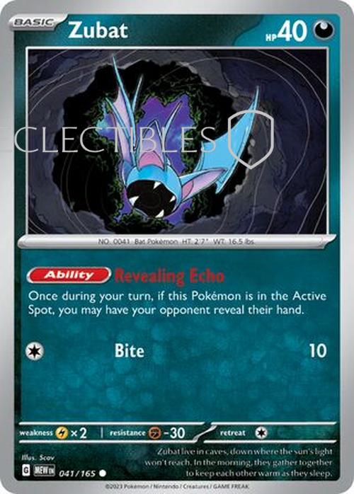 Pokemon Scarlet & Violet 151 041/165 Zubat  Reverse Holo