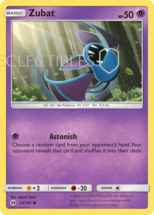 Pokemon Sun & Moon 054/149 Zubat  Reverse Holo