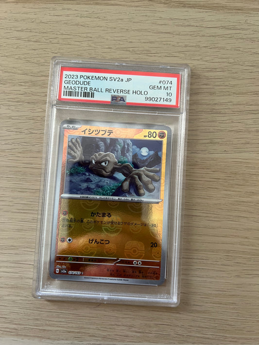PSA 10 074/165 Geodude Pokemon 151 Masterball Reverse Holo Japanese