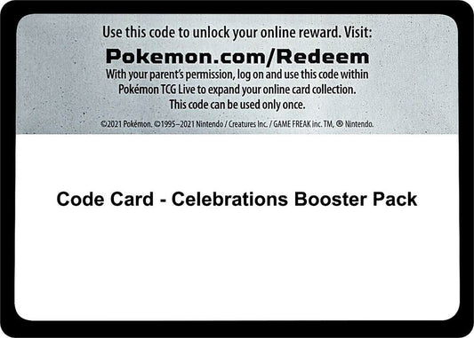 Pokemon Code Card Celebrations