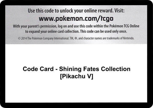 Pokemon Code Card Shining Fates Pikachu V
